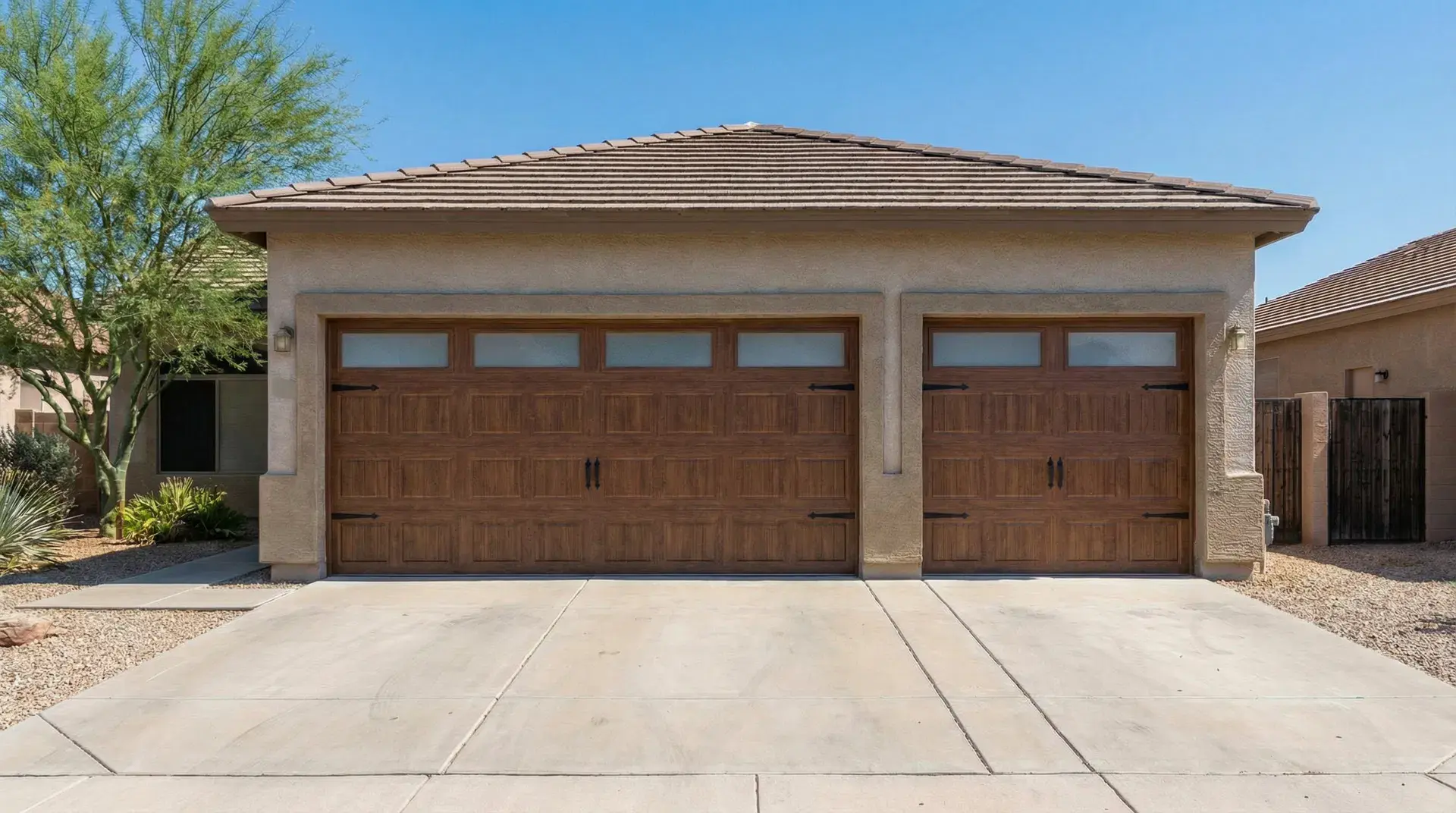 After: matching carriage-style doors with frosted glass windows in Chandler