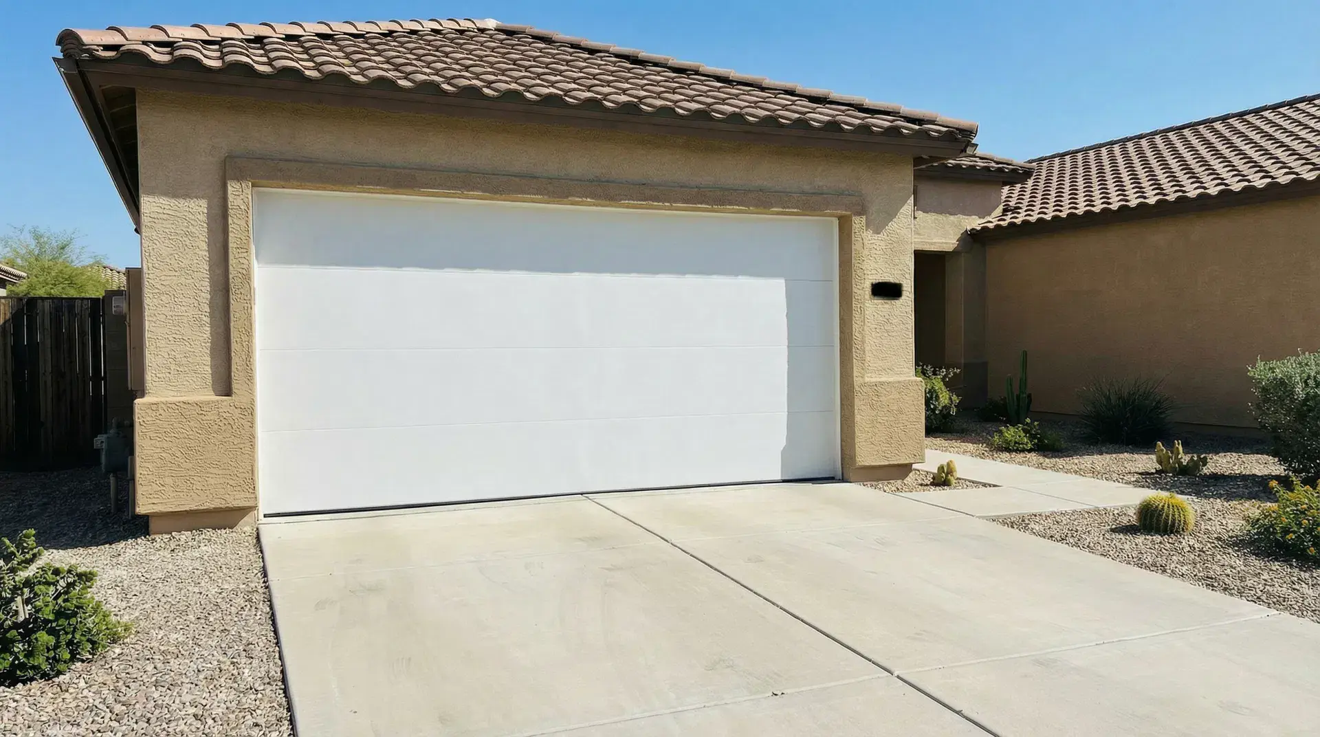 After: new modern flush-panel door installed and working in Gilbert